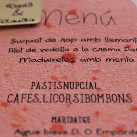 Detall carta per a restaurant